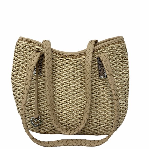 straw and leather tote